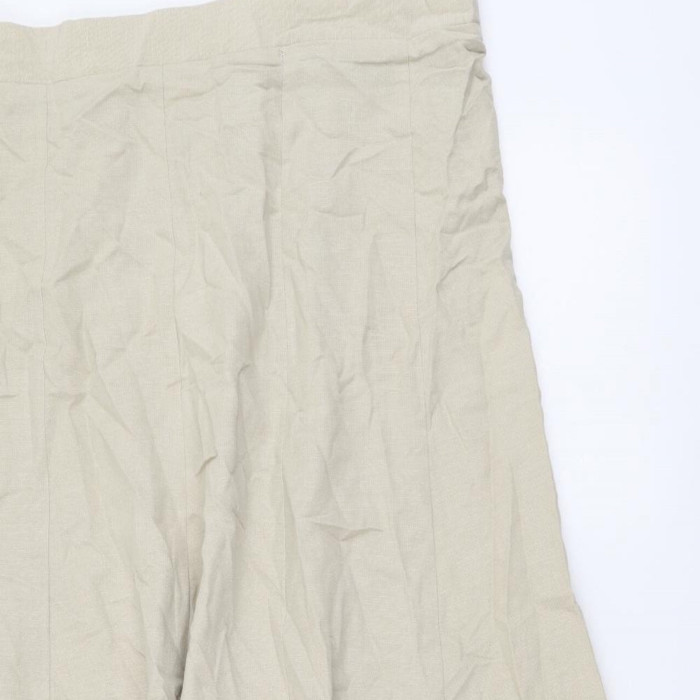 Julipa Womens Beige Cotton A-Line Skirt Size 18