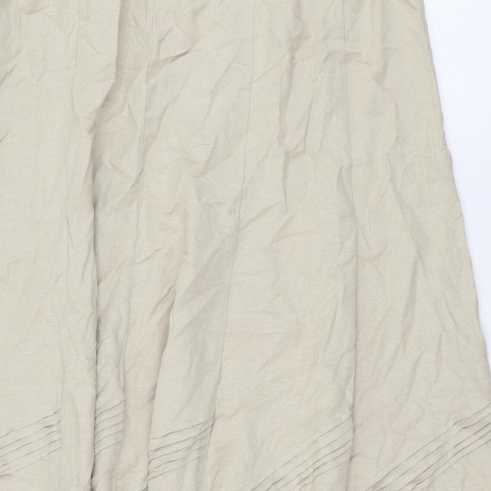 Julipa Womens Beige Cotton A-Line Skirt Size 18