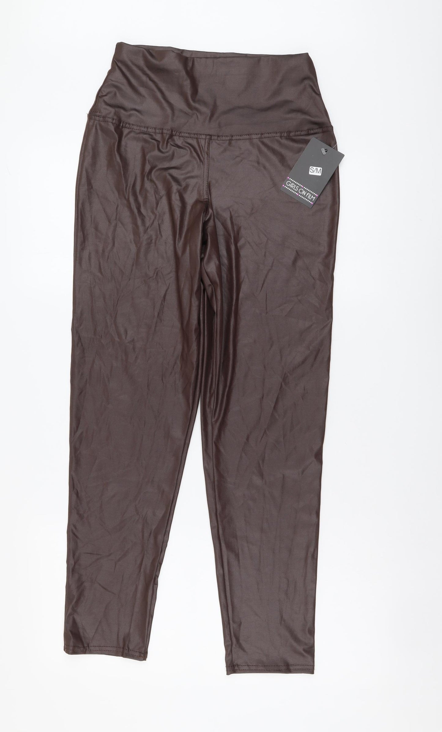 Girls On Film Womens Brown Polyester Jogger Leggings Size S L28 in