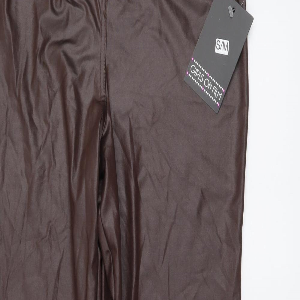 Girls On Film Womens Brown Polyester Jogger Leggings Size S L28 in