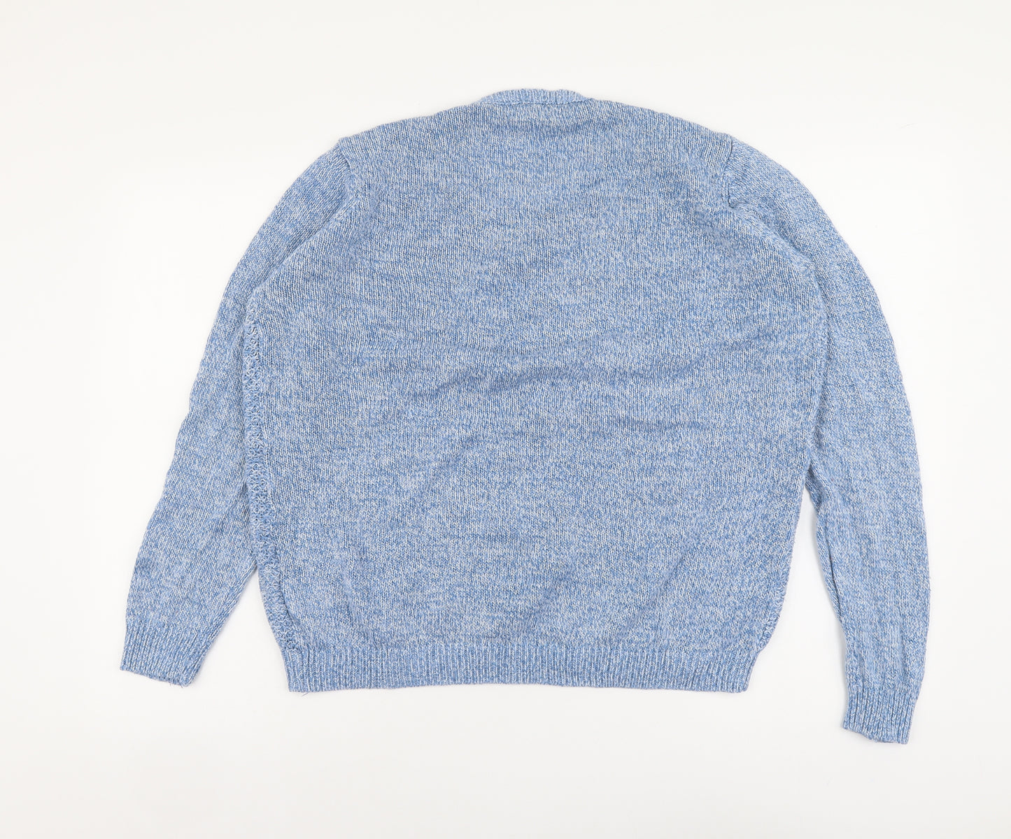 Isle Womens Blue Round Neck Acrylic Pullover Jumper Size 18