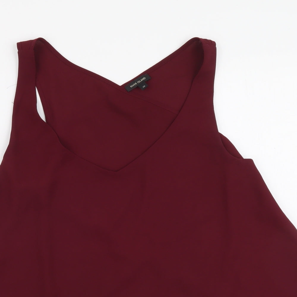 River Island Womens Purple Polyester Camisole Tank Size 10 V-Neck