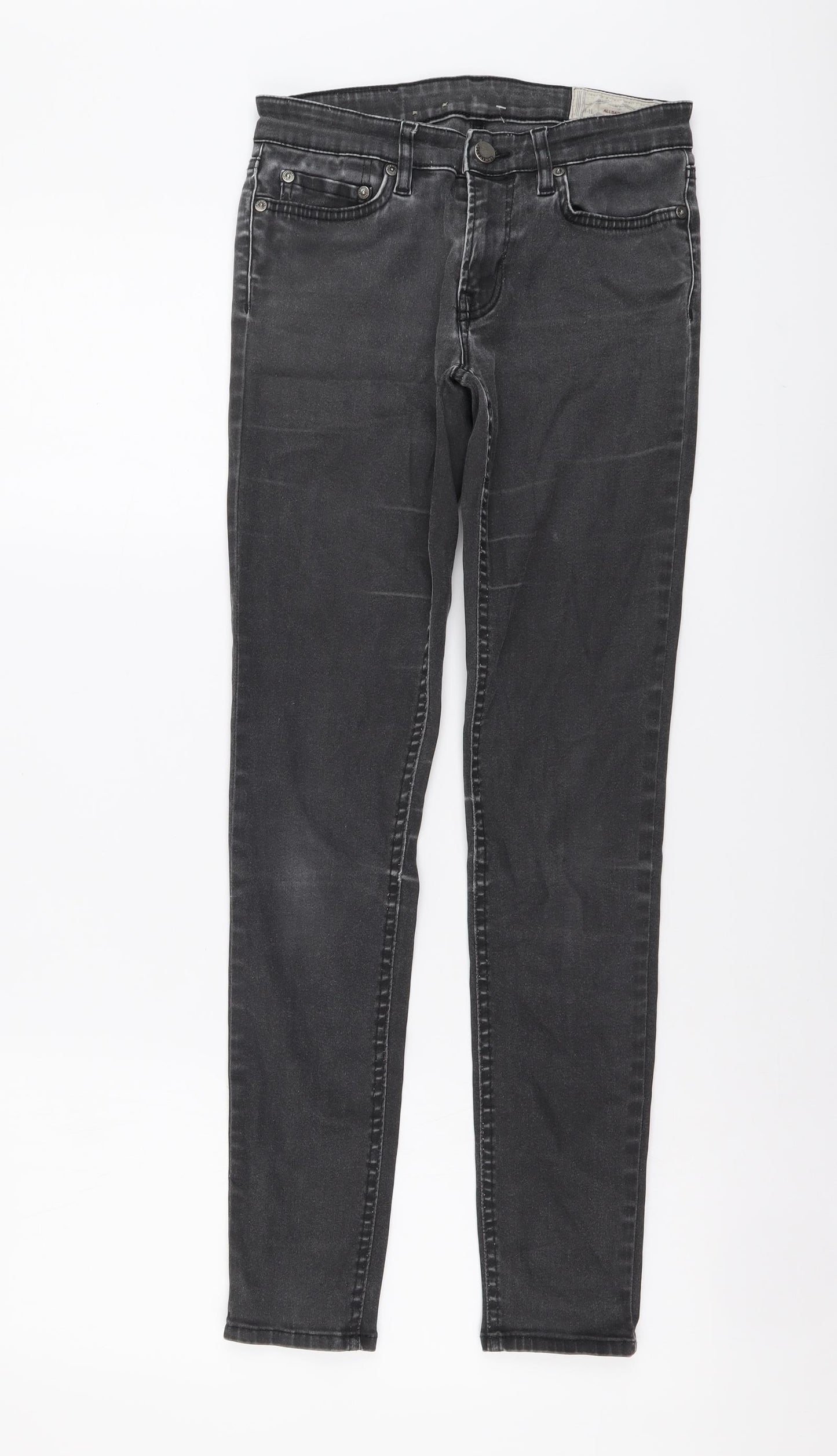 AllSaints Womens Grey Cotton Skinny Jeans Size 24 in L28 in Regular Button