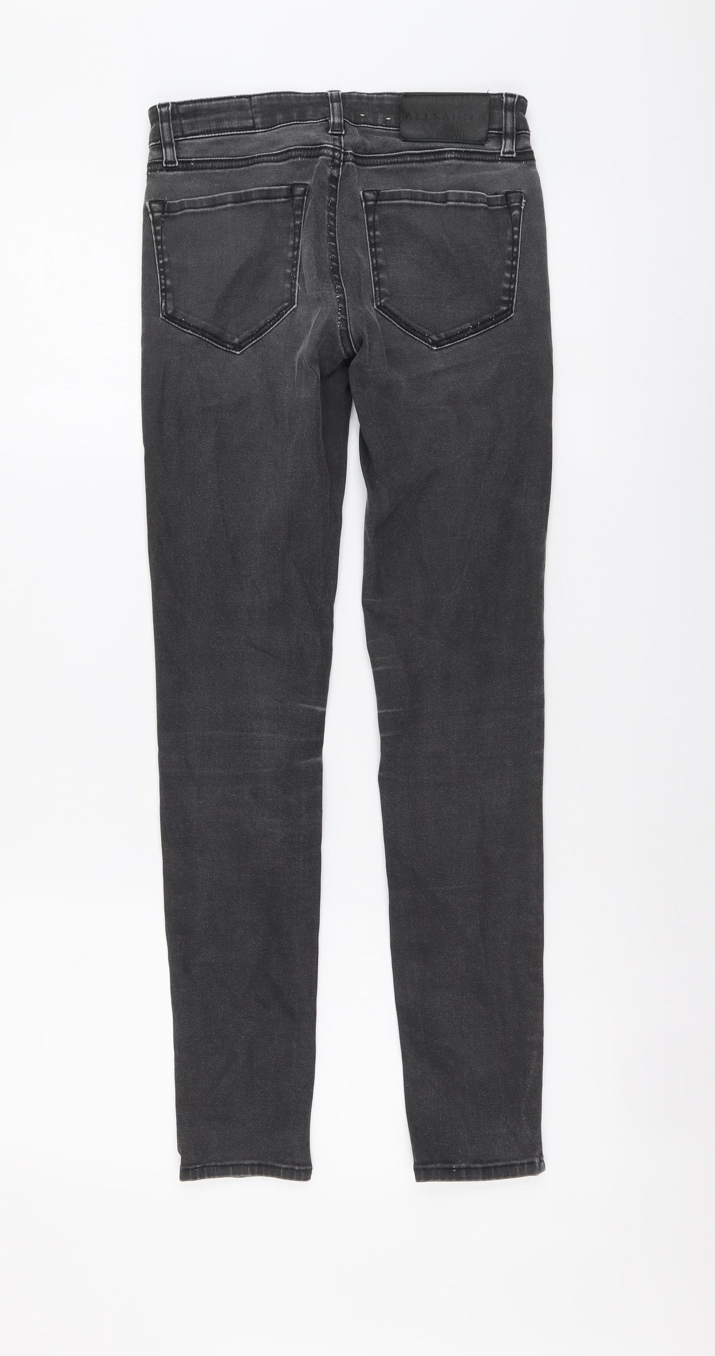 AllSaints Womens Grey Cotton Skinny Jeans Size 24 in L28 in Regular Button