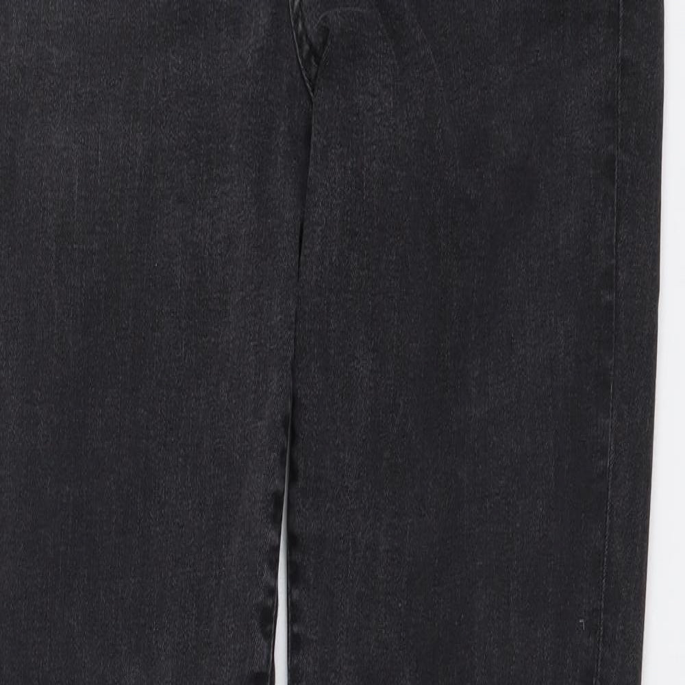 Marks and Spencer Womens Grey Cotton Skinny Jeans Size 12 L32 in Regular Button