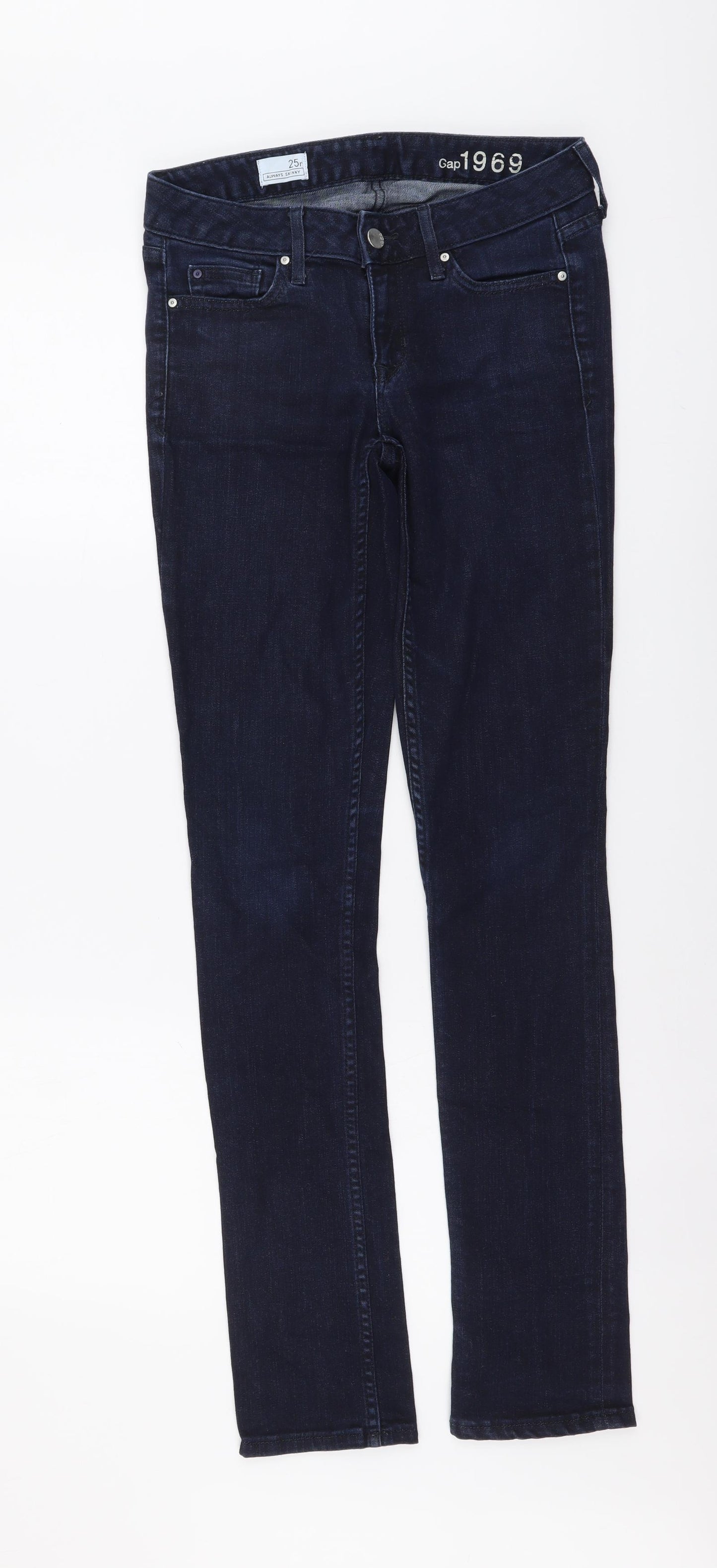 Gap Womens Blue Cotton Skinny Jeans Size 24 in L32 in Regular Button