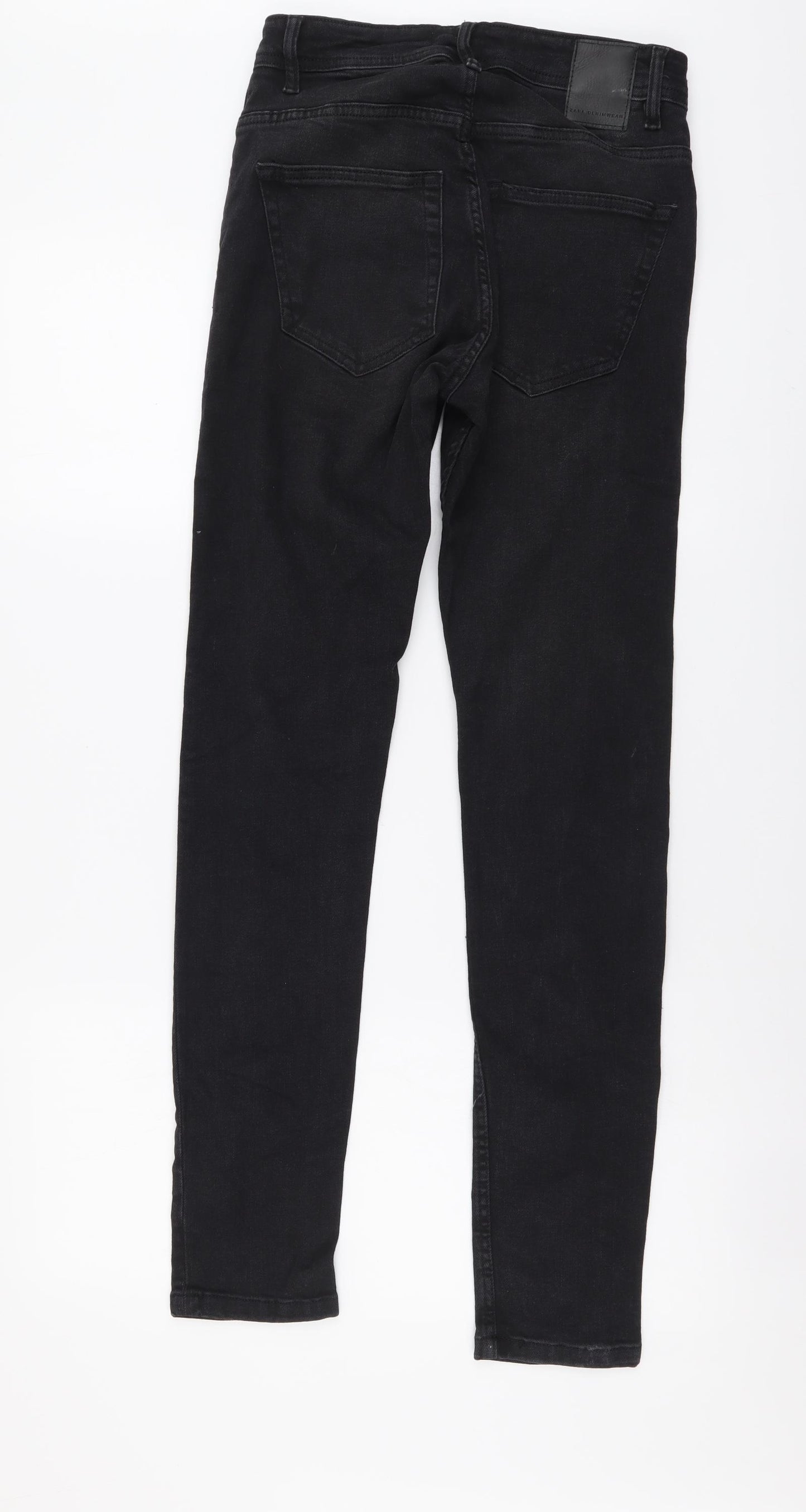 Zara Womens Grey Cotton Skinny Jeans Size S L29 in Regular Button
