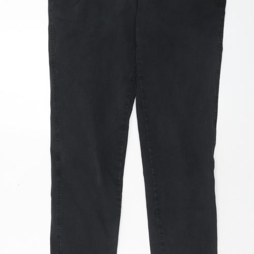 Uniqlo Mens Black Cotton Chino Trousers Size 31 in L34 in Regular Button