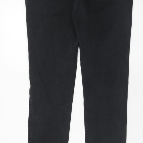 Uniqlo Mens Black Cotton Chino Trousers Size 31 in L34 in Regular Button
