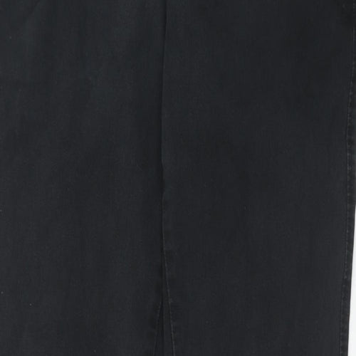 Uniqlo Mens Black Cotton Chino Trousers Size 31 in L34 in Regular Button
