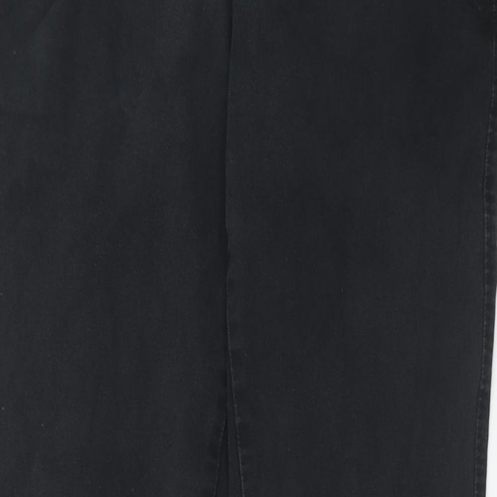 Uniqlo Mens Black Cotton Chino Trousers Size 31 in L34 in Regular Button