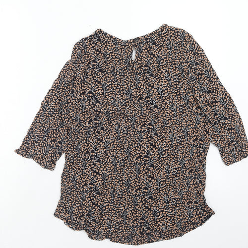 Your Face Womens Multicoloured Floral Viscose Basic Blouse Size 8 Scoop Neck