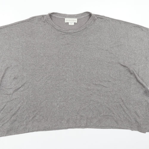 New York Intimates Womens Grey Viscose Basic T-Shirt Size L Round Neck