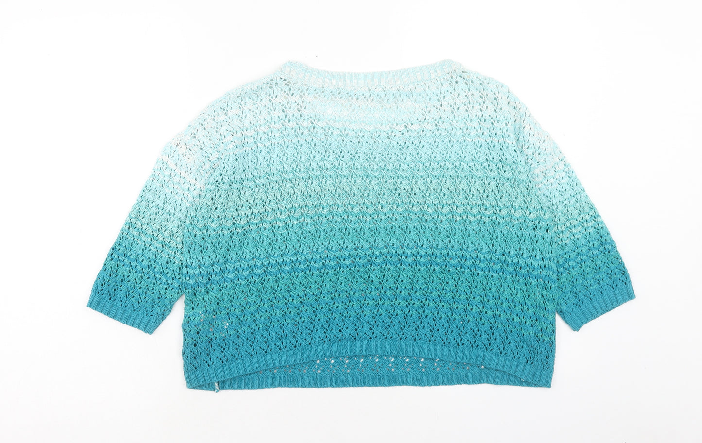 Atmosphere Womens Blue Scoop Neck Cotton Pullover Jumper Size 12