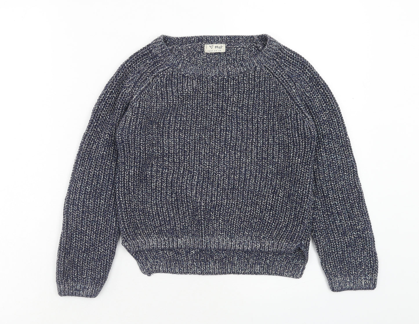 NEXT Girls Multicoloured Round Neck Cotton Pullover Jumper Size 9 Years Pullover