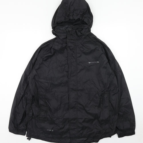 Moutain Life Mens Black Rain Coat Coat Size L Zip