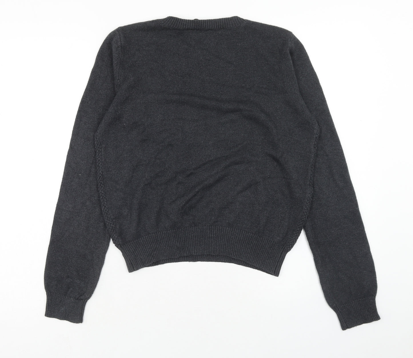 Dorothy Perkins Womens Grey Round Neck Acrylic Pullover Jumper Size 12 - Christmas