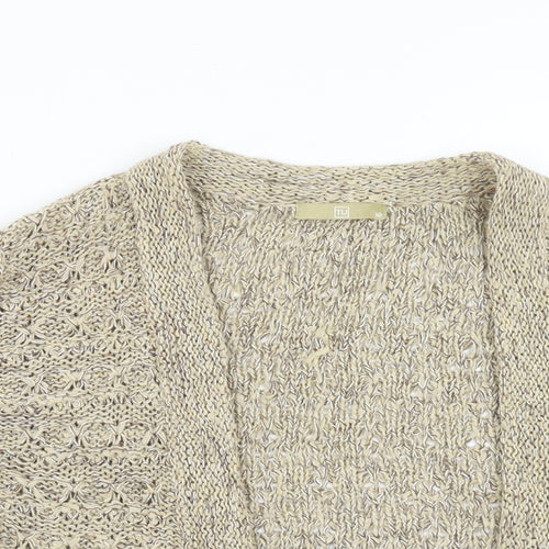 TU Womens Brown V-Neck Acrylic Cardigan Jumper Size 10