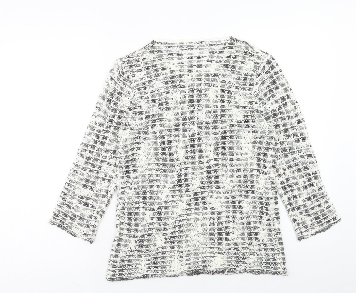 Just Elegance Womens White Round Neck Acrylic Pullover Jumper Size S