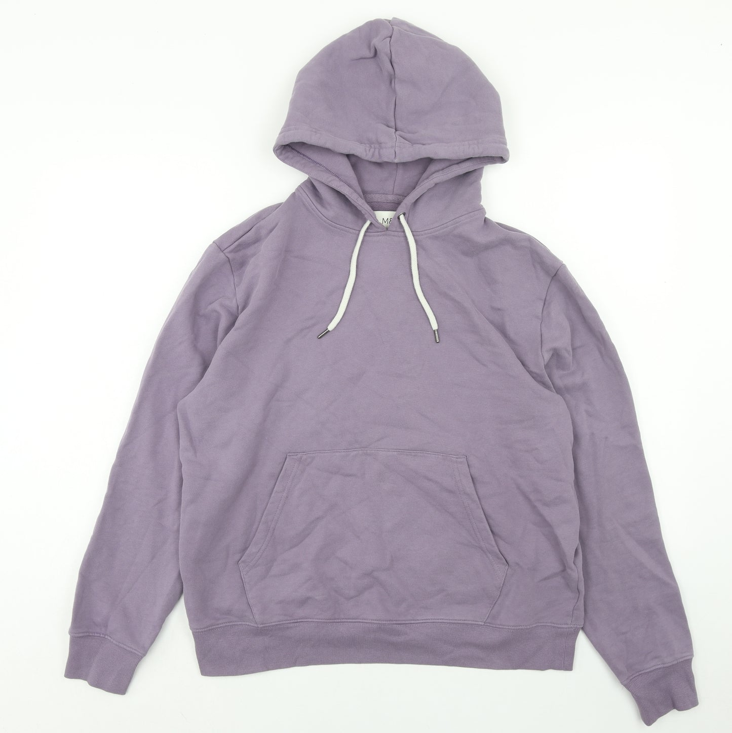 Marks and Spencer Womens Purple Cotton Pullover Hoodie Size L Pullover
