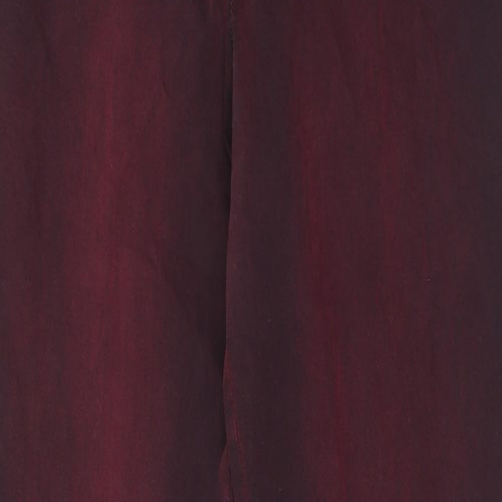 KjBRAND Womens Red Cotton Straight Jeans Size 10 Regular Button