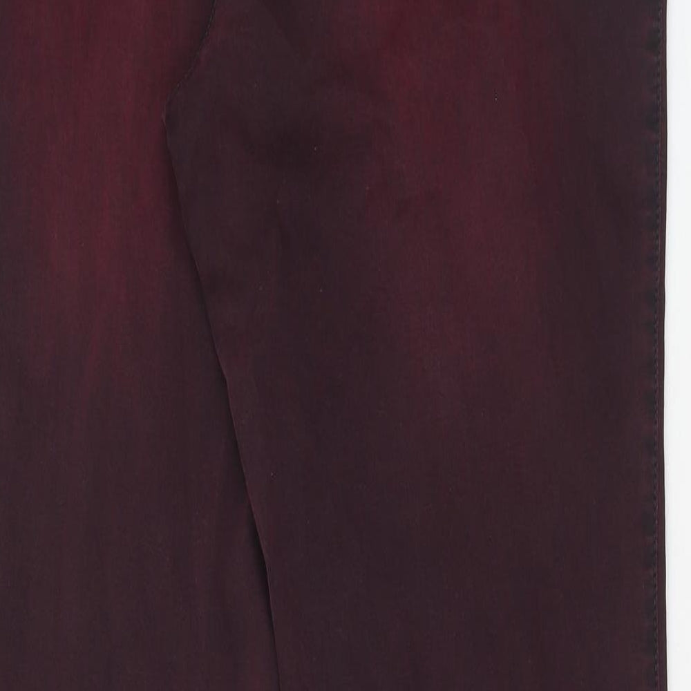 KjBRAND Womens Red Cotton Straight Jeans Size 10 Regular Button