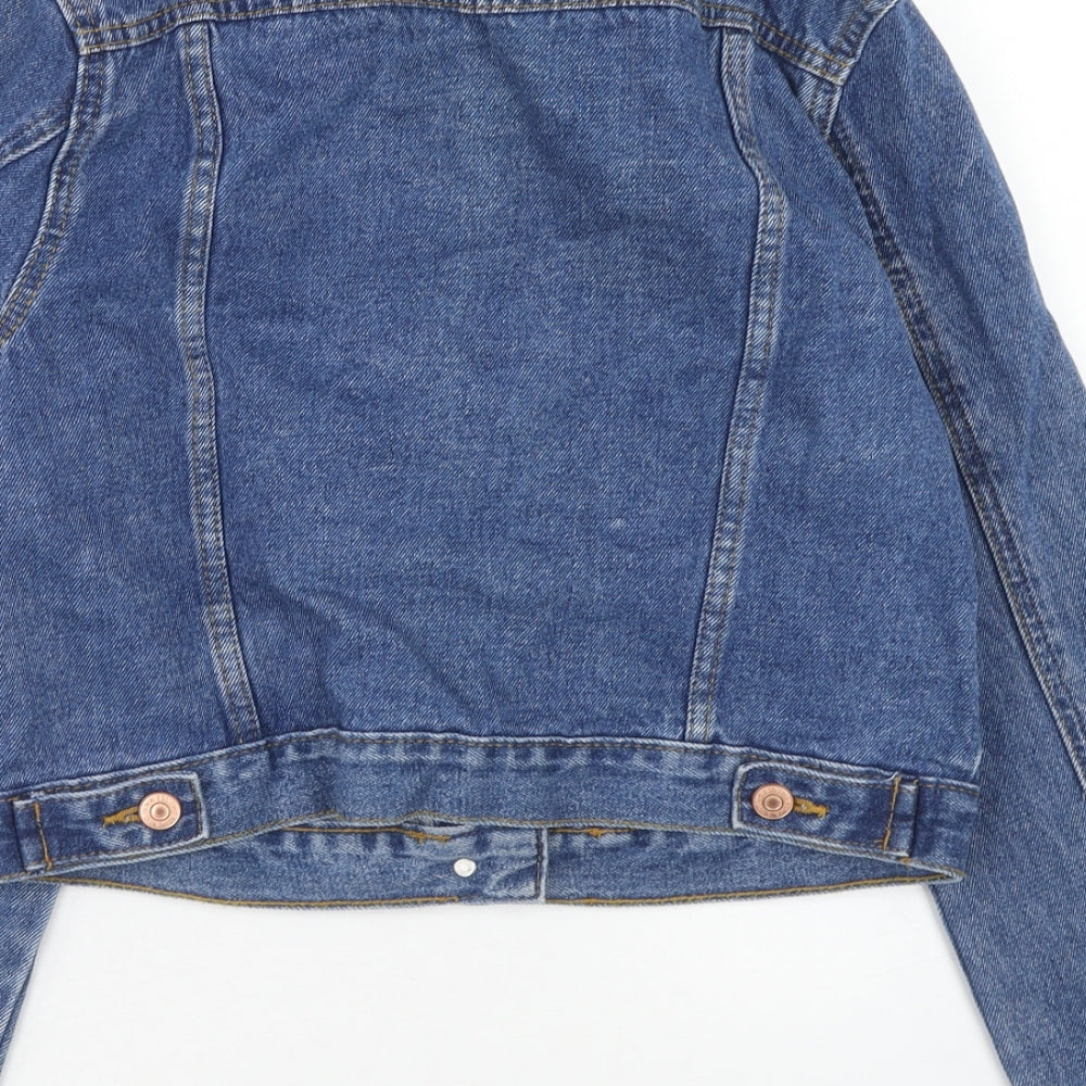 New Look Womens Blue Jacket Size S Button - Denim Jacket
