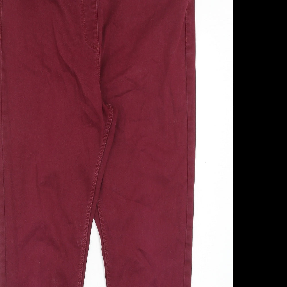 Debenhams Womens Red Cotton Jegging Jeans Size 16 Regular