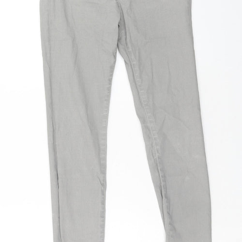 Zara Womens Grey Polyester Skinny Jeans Size 8 Regular Button