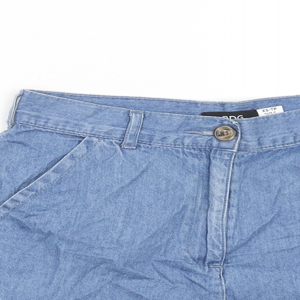 BDG Womens Blue Cotton Chino Shorts Size XS Regular Button