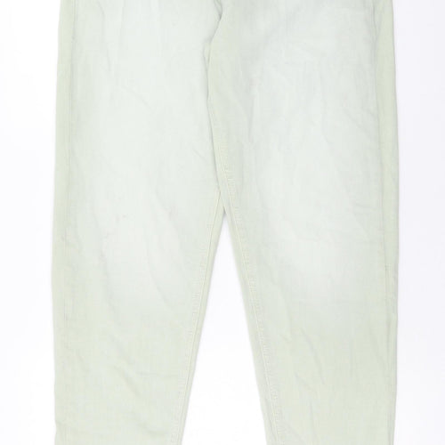 Marks and Spencer Womens Green Cotton Skinny Jeans Size 12 Regular Button