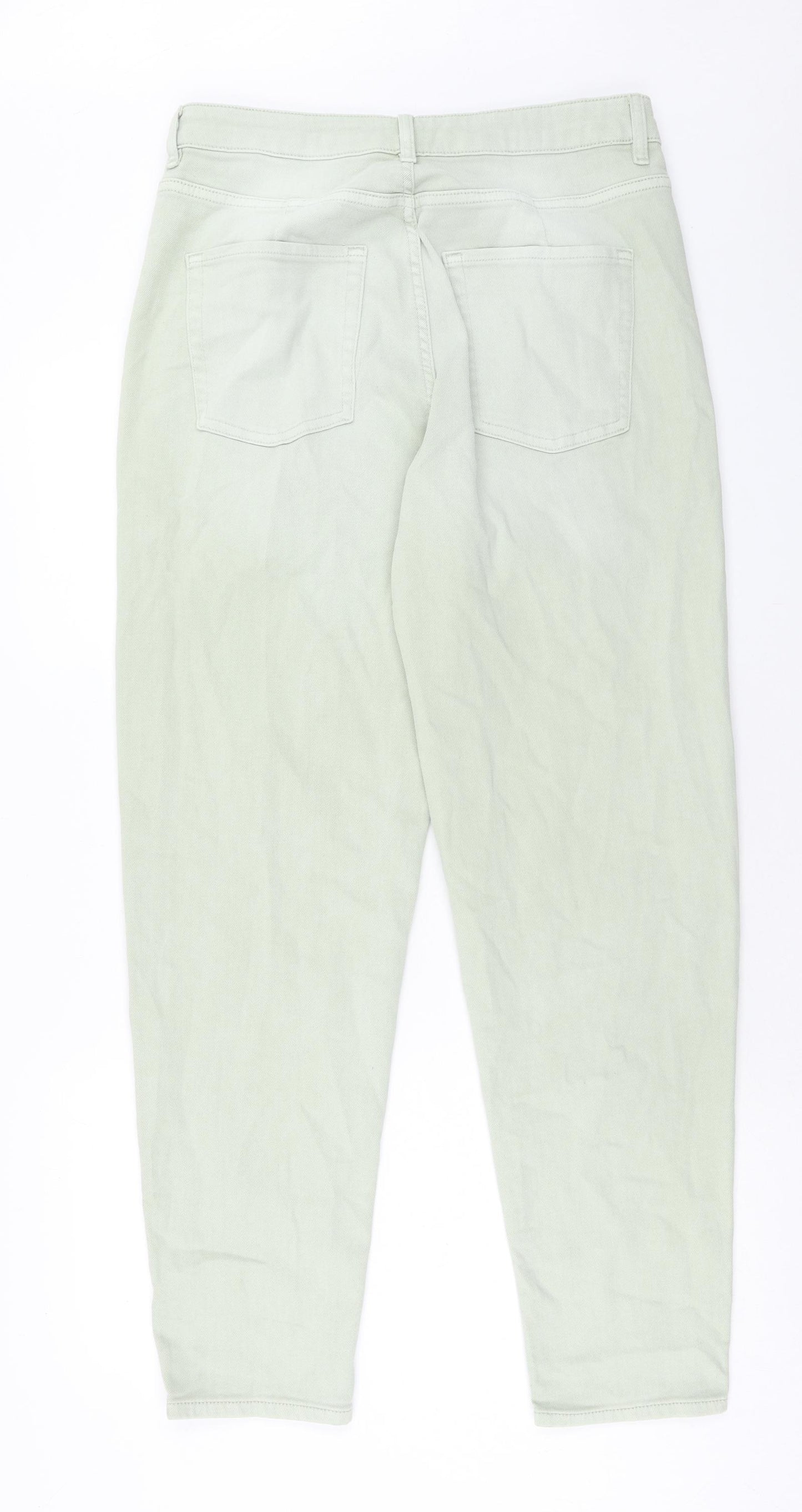 Marks and Spencer Womens Green Cotton Skinny Jeans Size 12 Regular Button