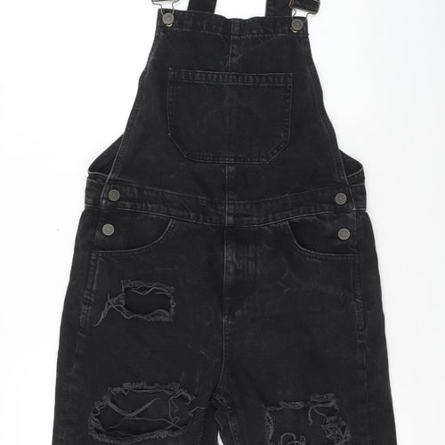 ASOS Womens Black Cotton Shorts One-Piece Size S Button
