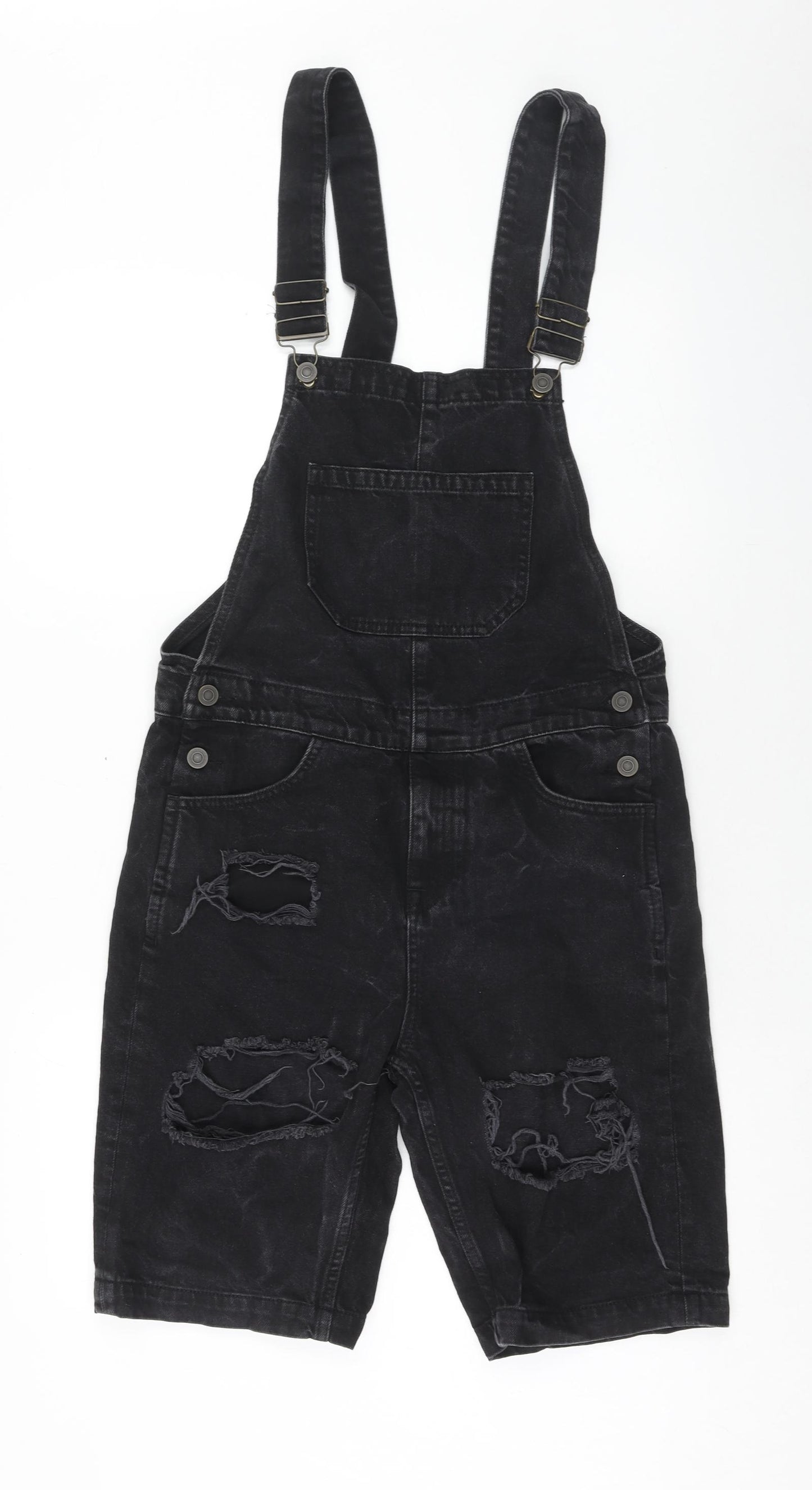 ASOS Womens Black Cotton Shorts One-Piece Size S Button