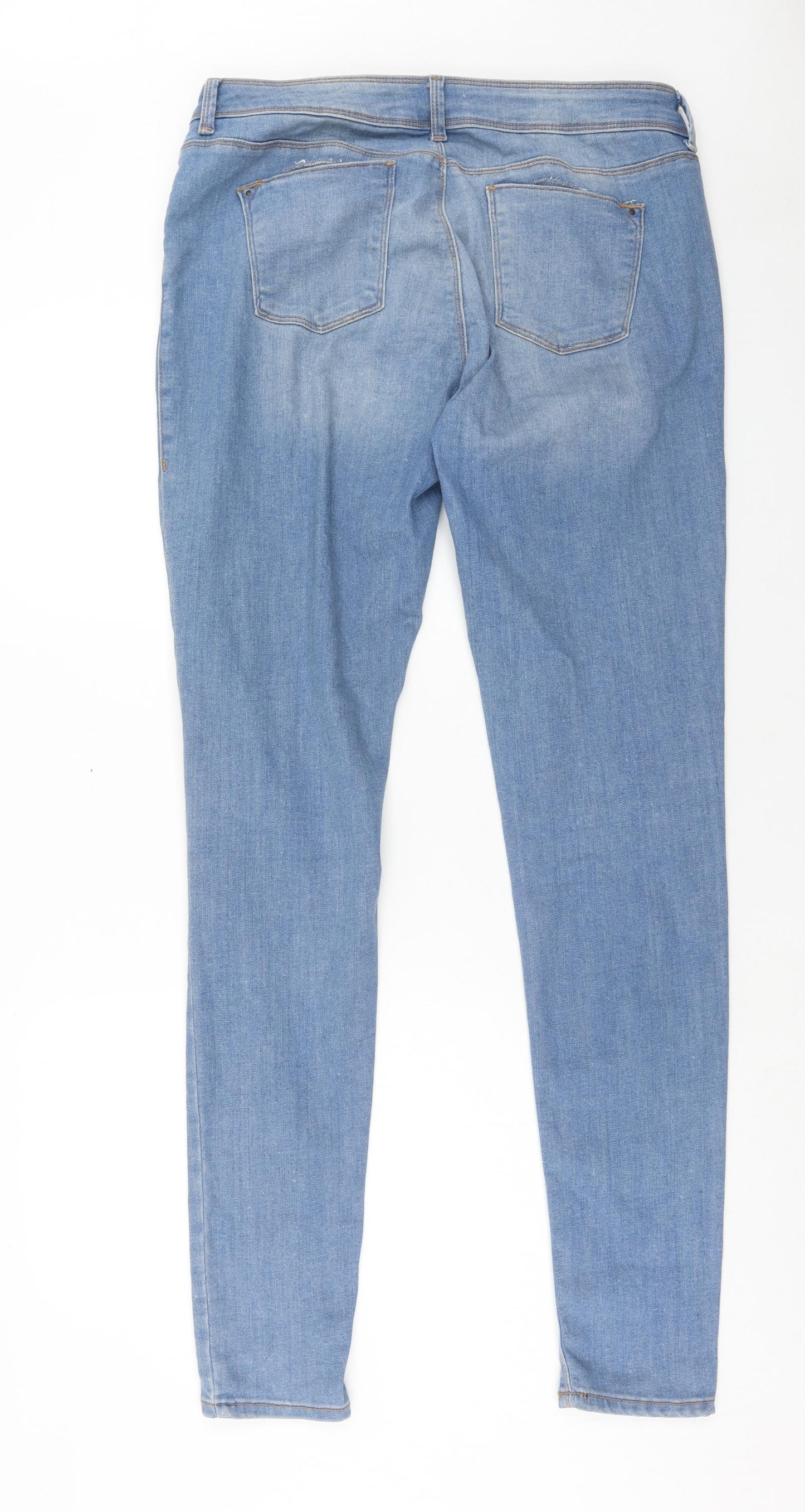 Dorothy Perkins Womens Blue Cotton Skinny Jeans Size 16 Regular Button