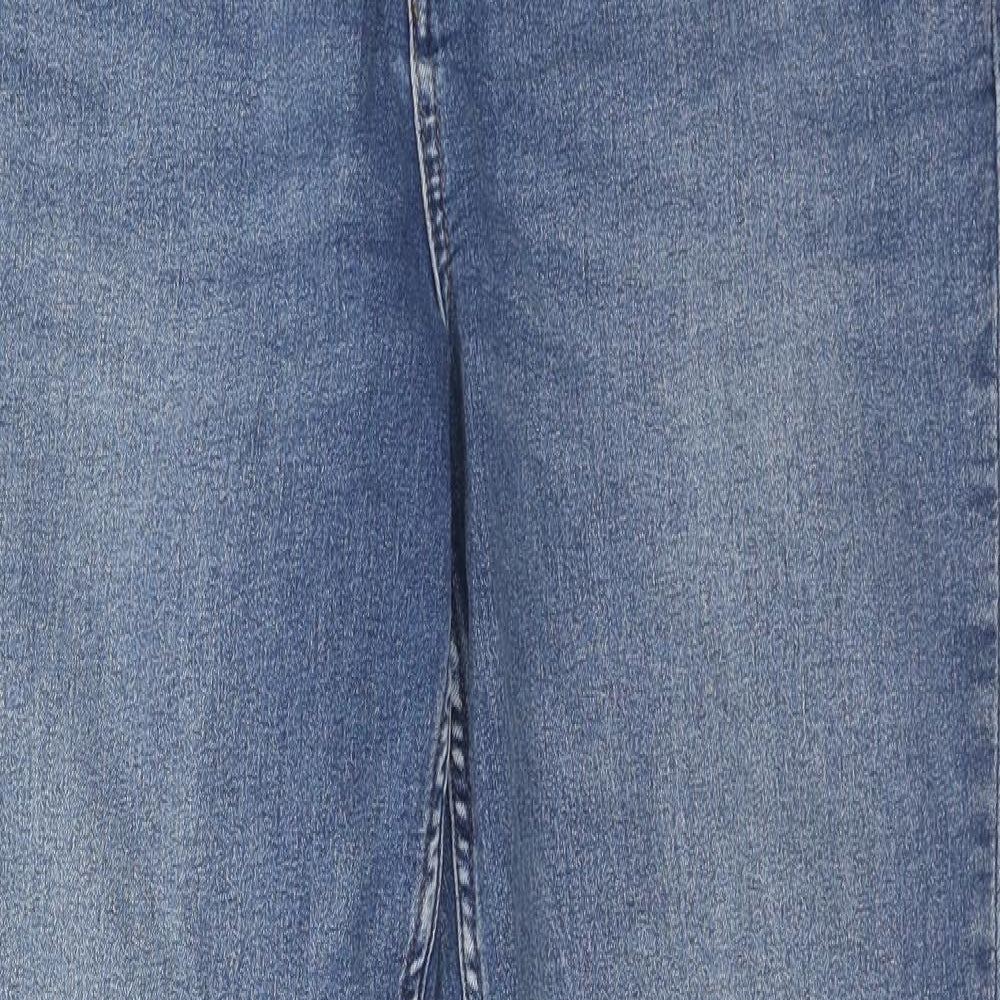 Marks and Spencer Womens Blue Cotton Straight Jeans Size 16 Regular Button