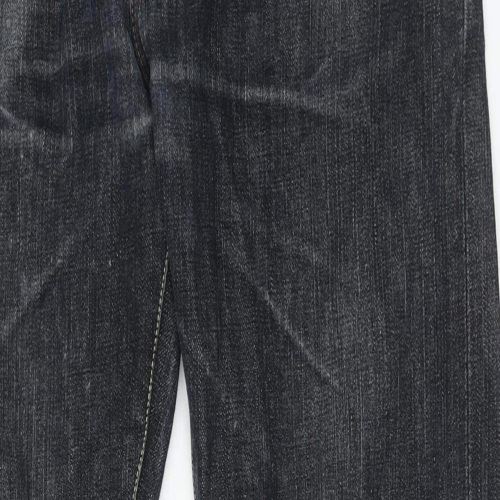 Money Clothing Mens Blue Cotton Straight Jeans Size 32 in Regular Button