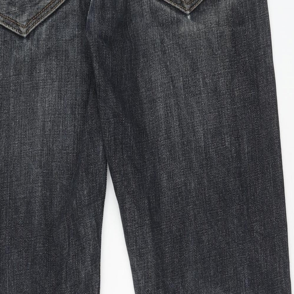 Money Clothing Mens Blue Cotton Straight Jeans Size 32 in Regular Button