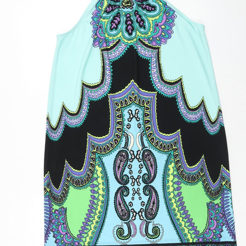 Wallis Womens Multicoloured Geometric Polyester Trapeze & Swing Size M Round Neck Pullover