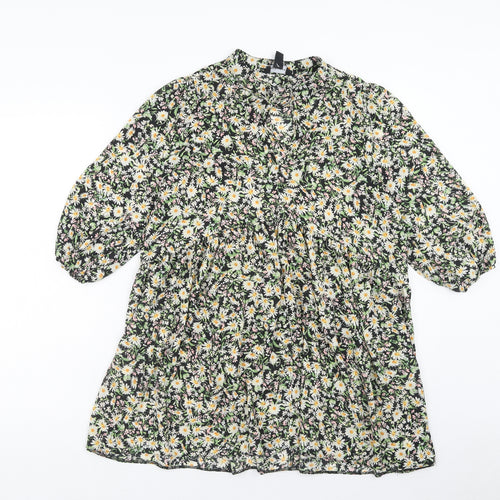 New Look Womens Multicoloured Floral Polyester A-Line Size 12 Round Neck Tie