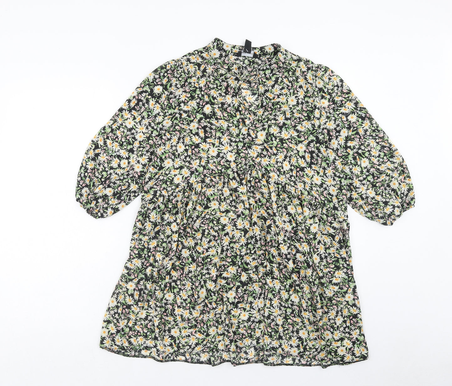 New Look Womens Multicoloured Floral Polyester A-Line Size 12 Round Neck Tie
