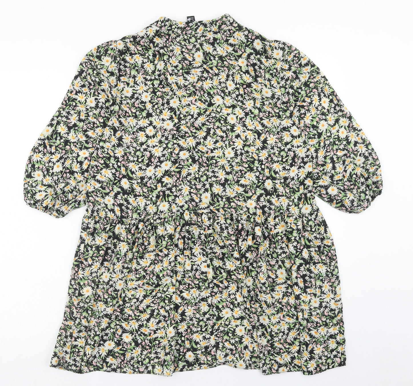 New Look Womens Multicoloured Floral Polyester A-Line Size 12 Round Neck Tie