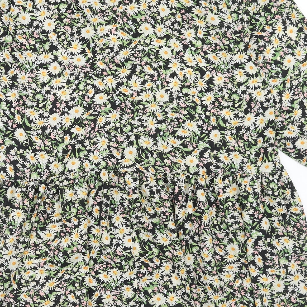 New Look Womens Multicoloured Floral Polyester A-Line Size 12 Round Neck Tie