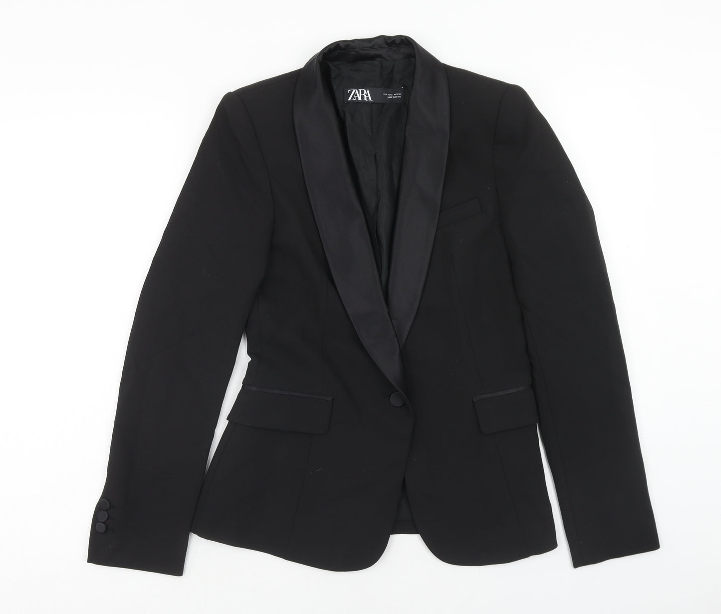Zara Womens Black Jacket Blazer Size S Button
