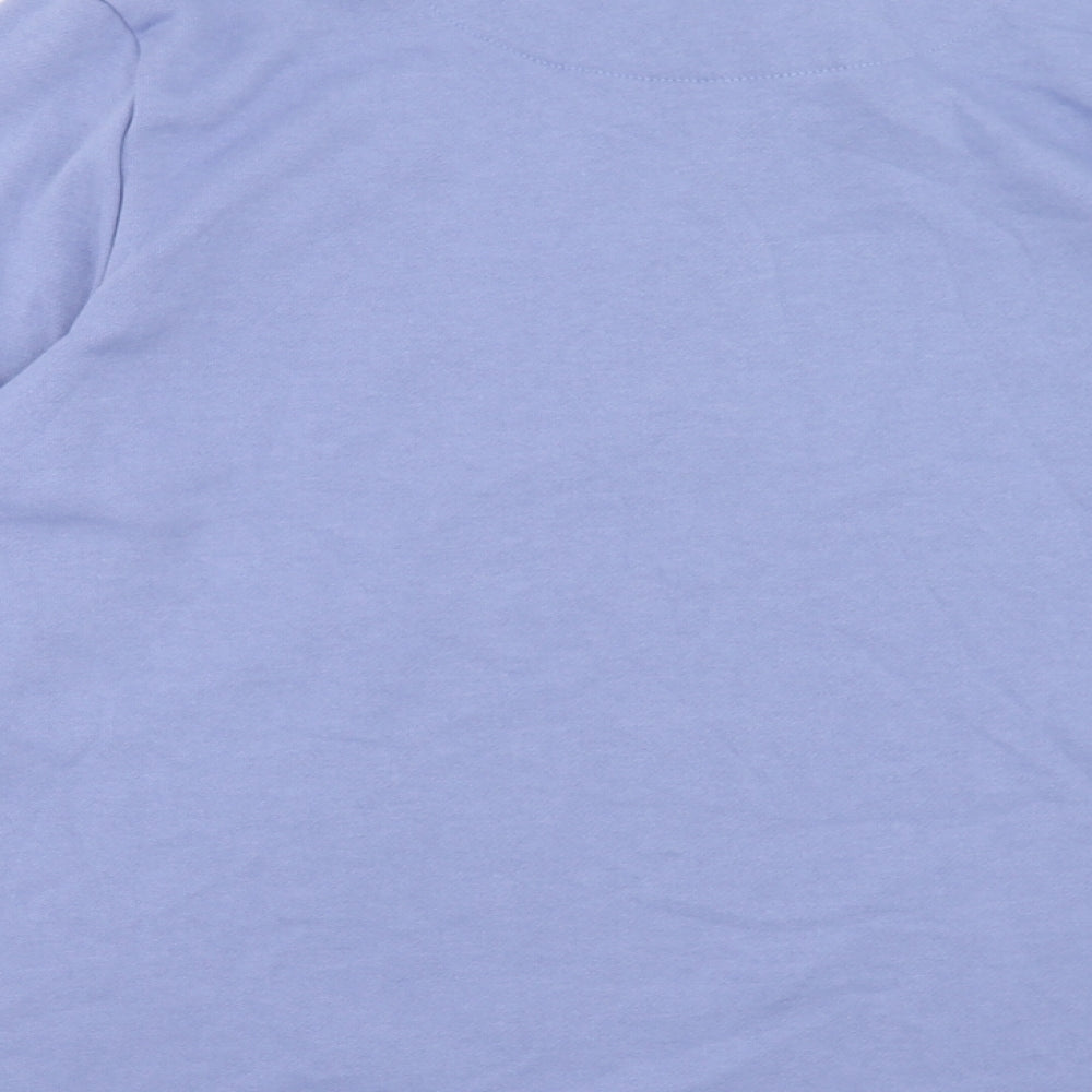 Bonmarché Womens Blue Floral Polyester Pullover Sweatshirt Size 16 Button