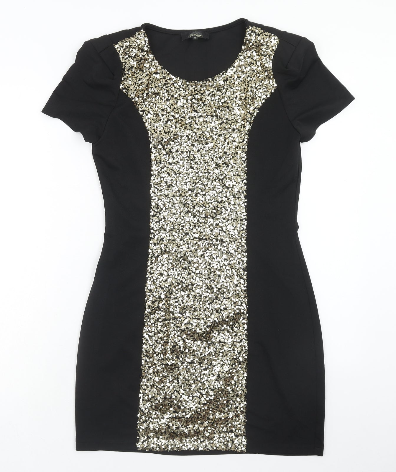 Madam Rage Womens Black Polyester Mini Size 10 Round Neck Pullover