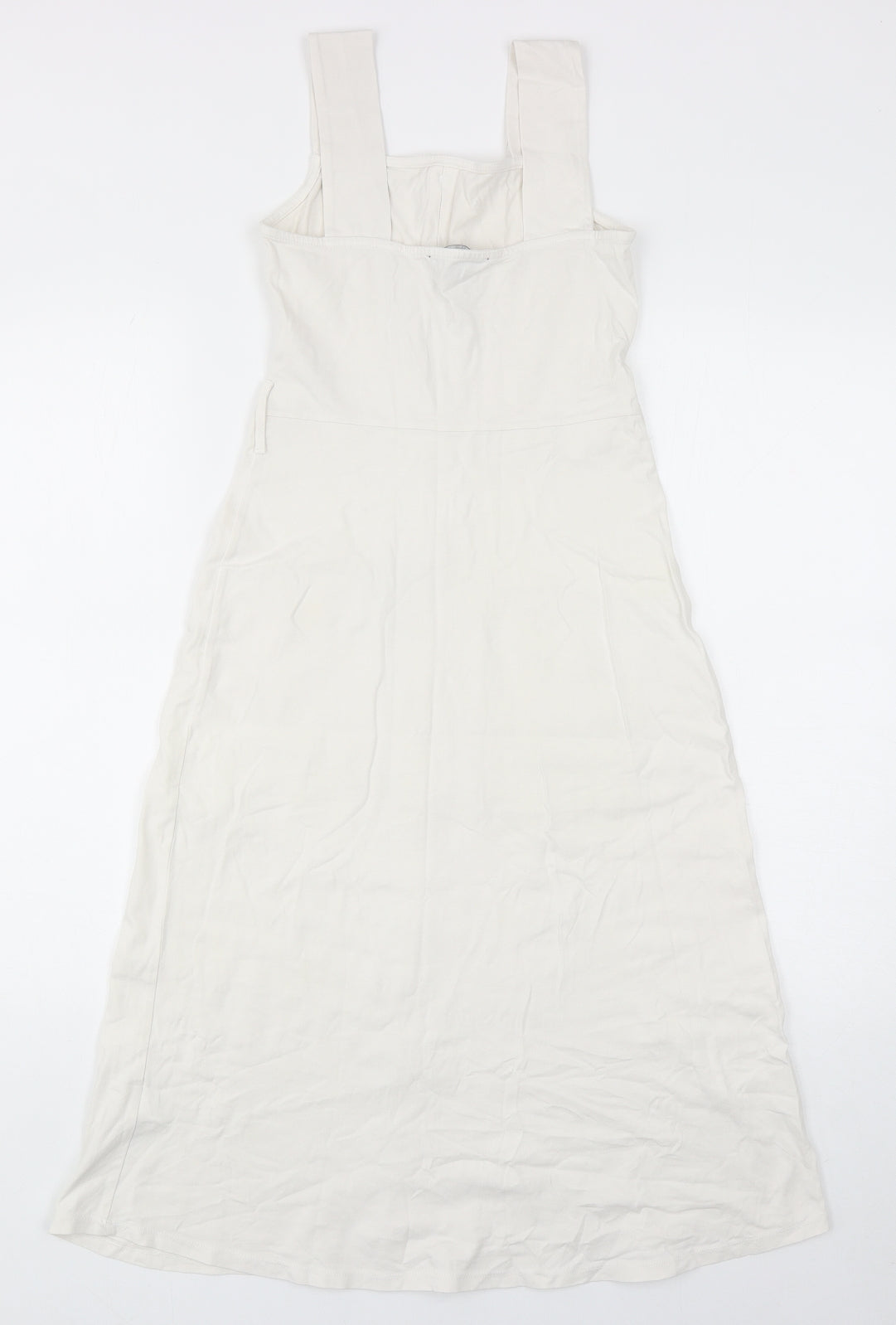 Dorothy Perkins Womens White Cotton A-Line Size 8 Square Neck Pullover
