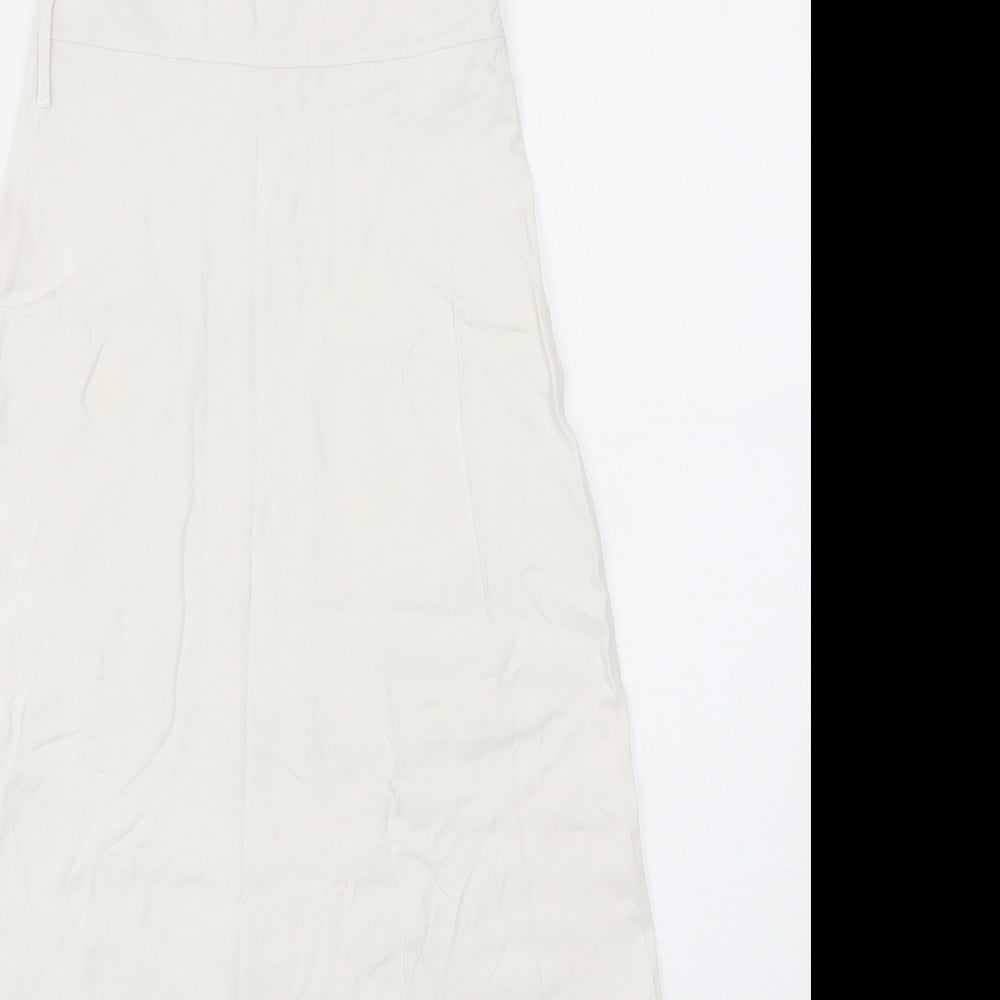 Dorothy Perkins Womens White Cotton A-Line Size 8 Square Neck Pullover