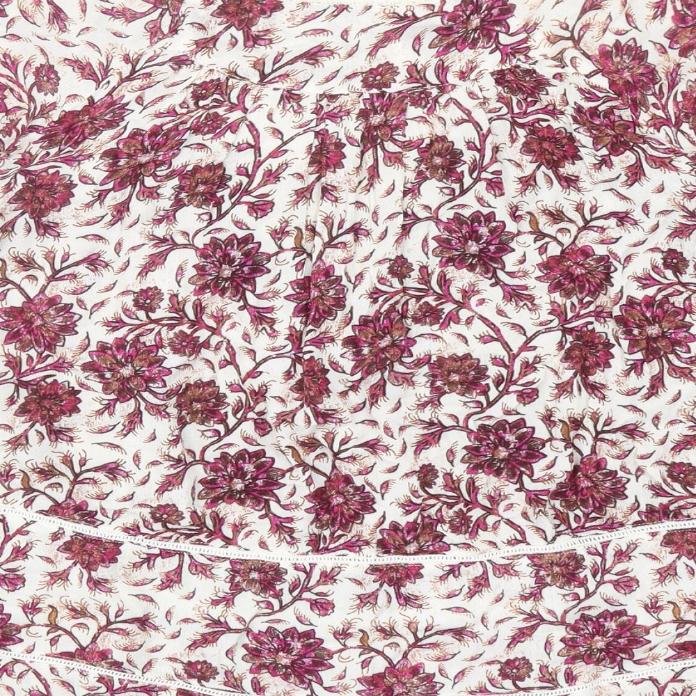 Matalan Womens Pink Floral Viscose Basic Blouse Size L Scoop Neck