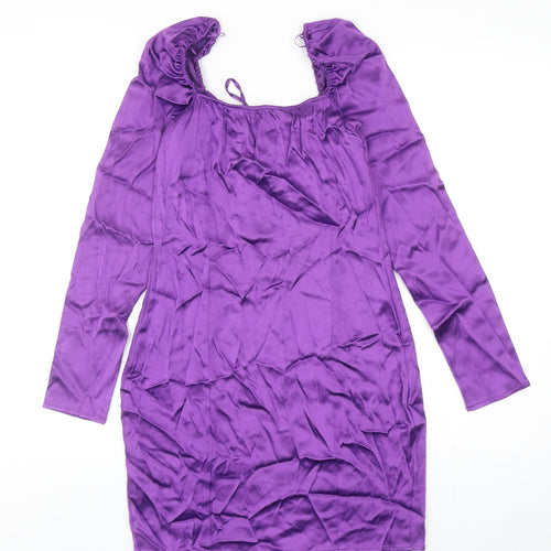Zara Womens Purple Viscose Mini Size M Scoop Neck Pullover